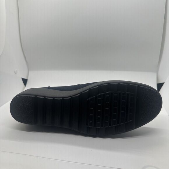 Judith Women's Size 10 M Ruched Wedge Booties Navy Blue Boots - Picture 13 of 13